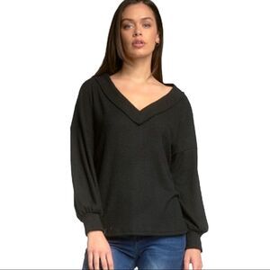 Net Elan Bruna Top-Long Sleeve Waffle Knit
